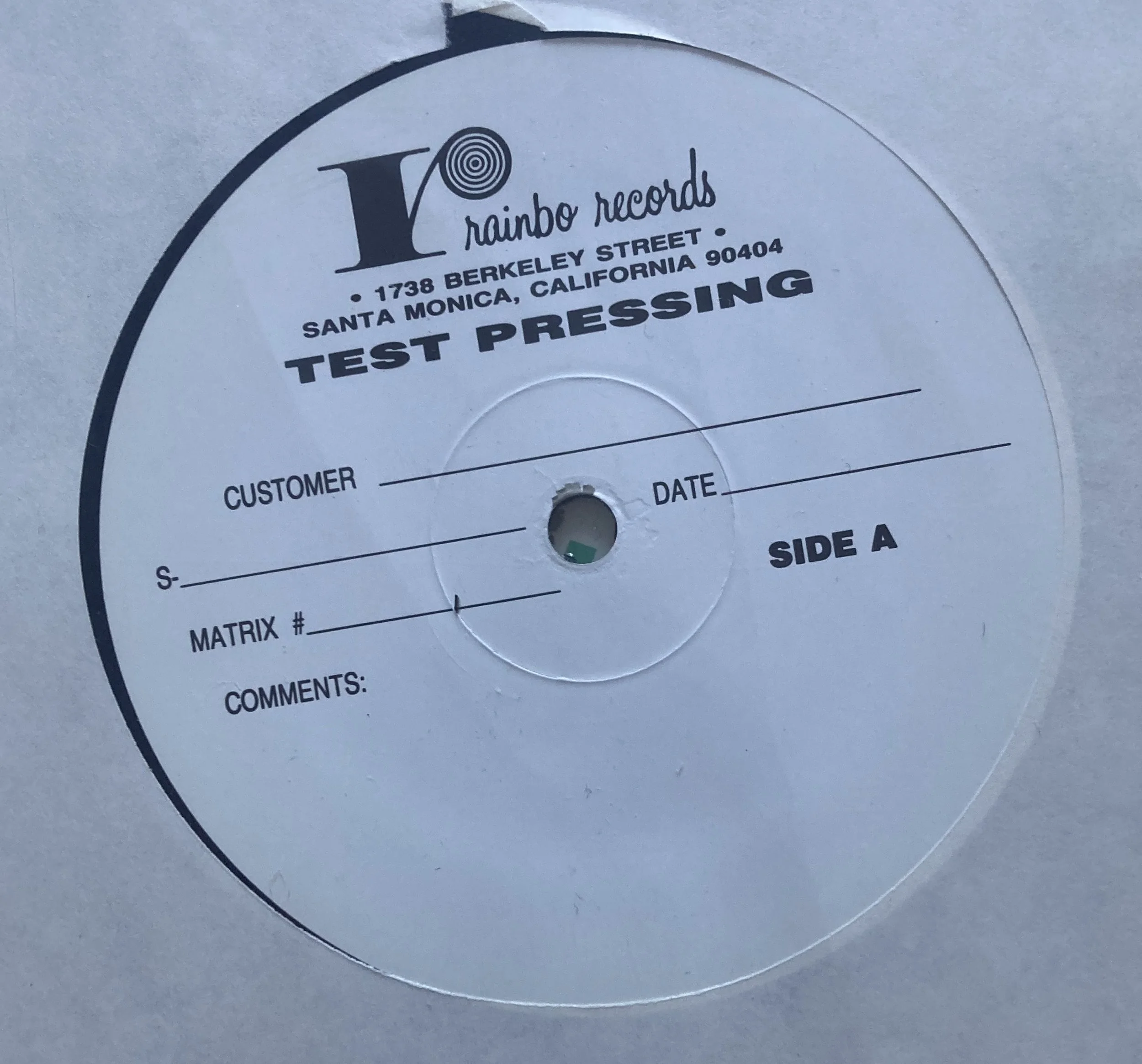 RAPEMAN "Budd" test pressing