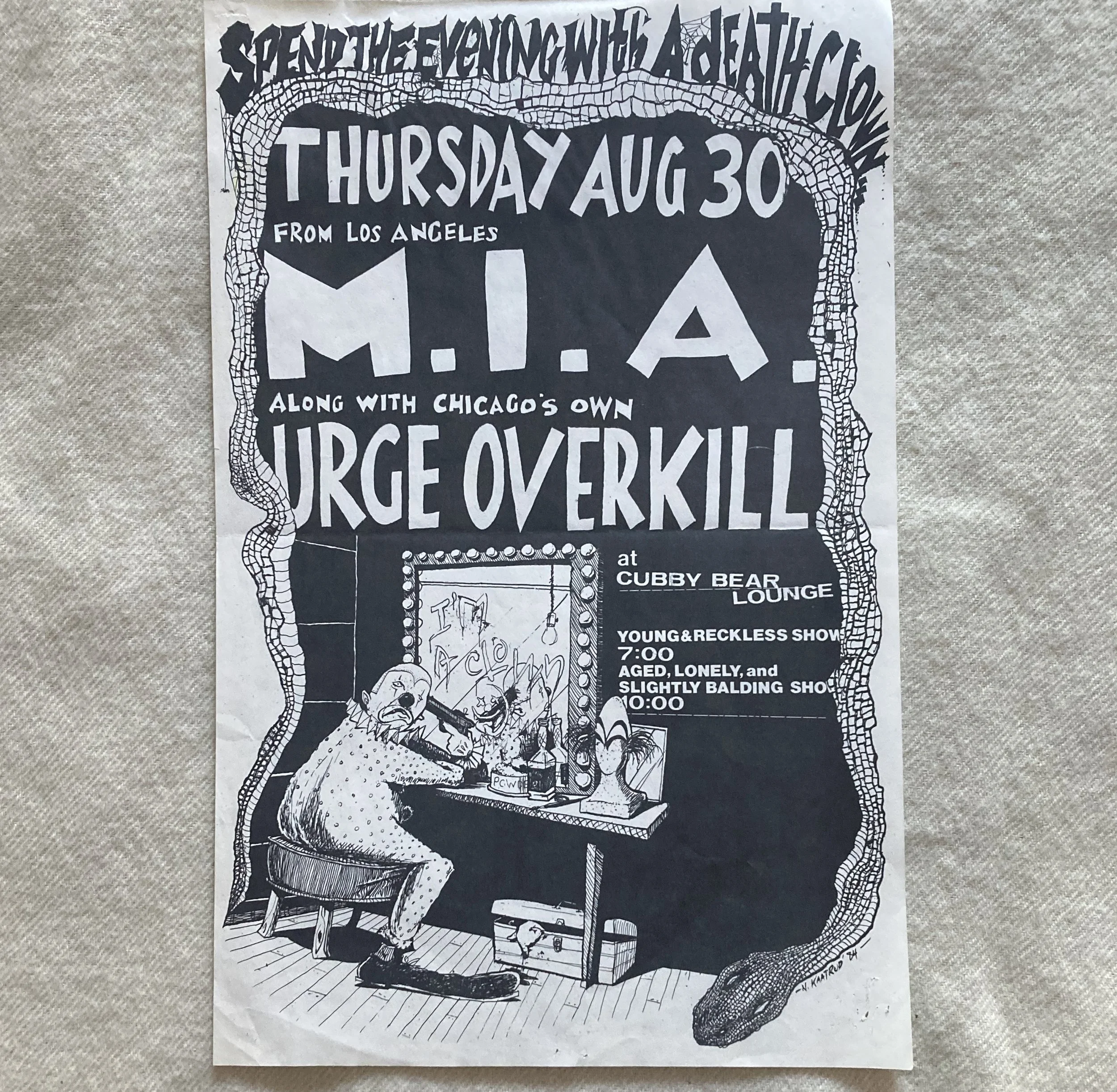 M.I.A. / URGE OVERKILL  Cubby Bear (CHI) aug 30 '84