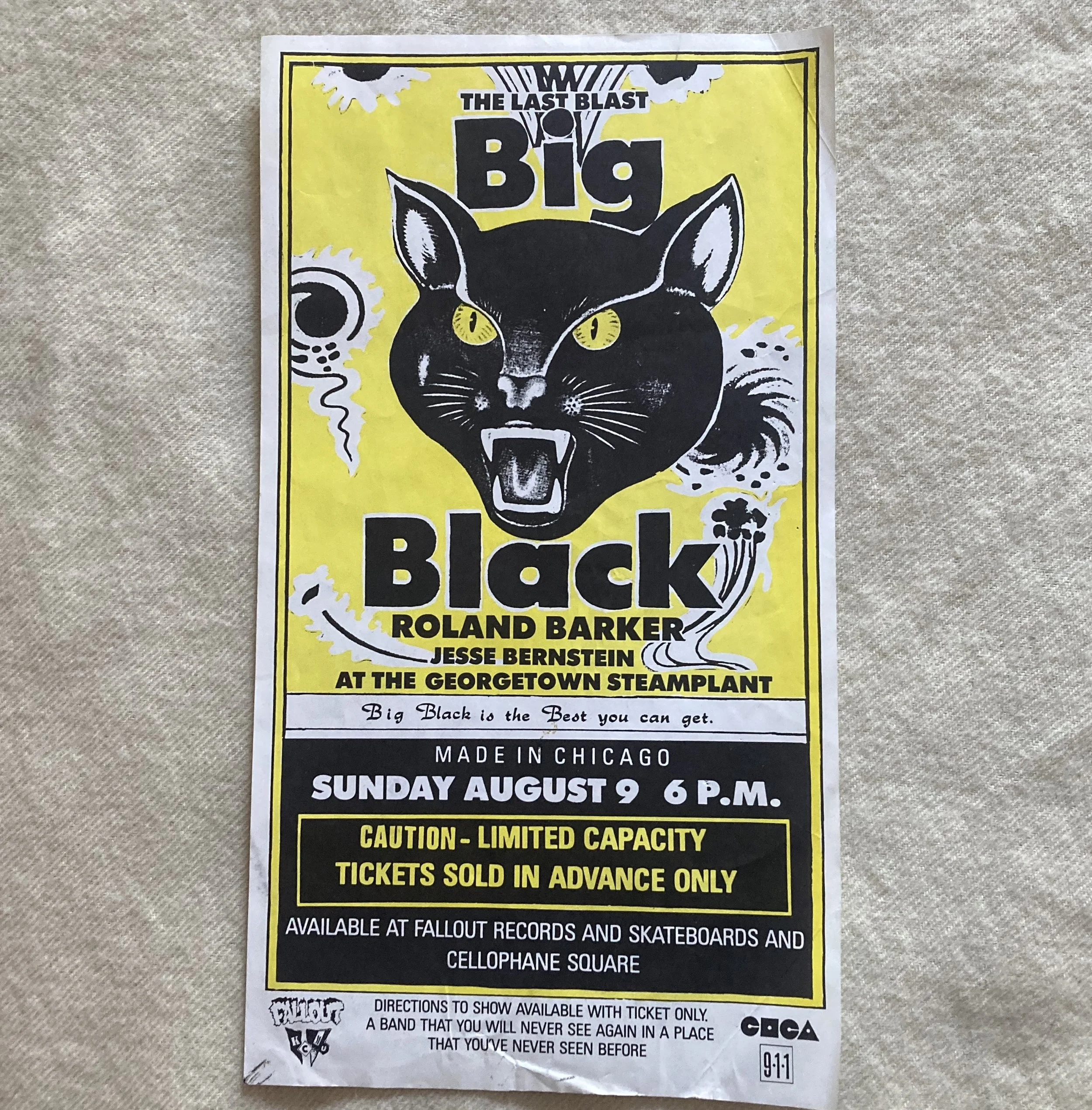 BIG BLACK "The Last Blast" Georgetown Steamplant aug. 9 '87