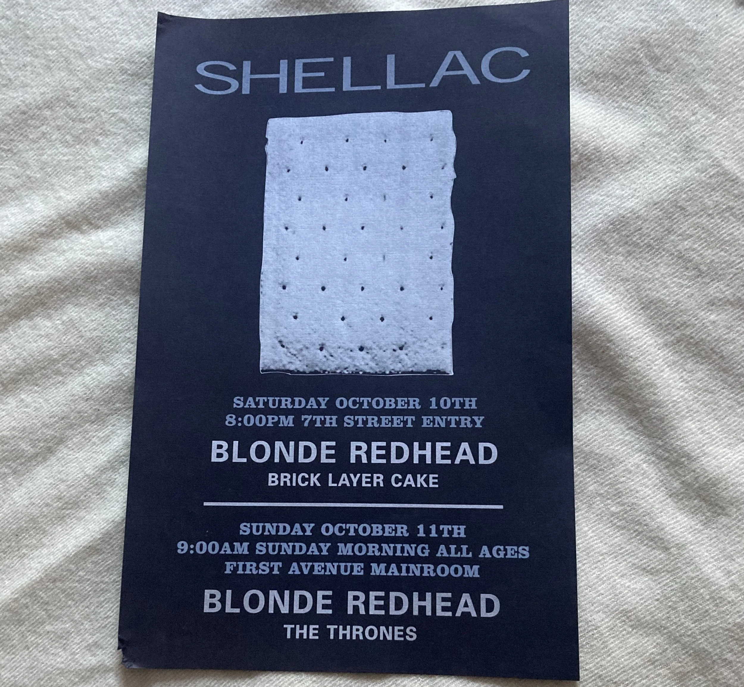 SHELLAC / BLONDE REDHEAD 7th St Entry/1st Ave 10/10-11/98