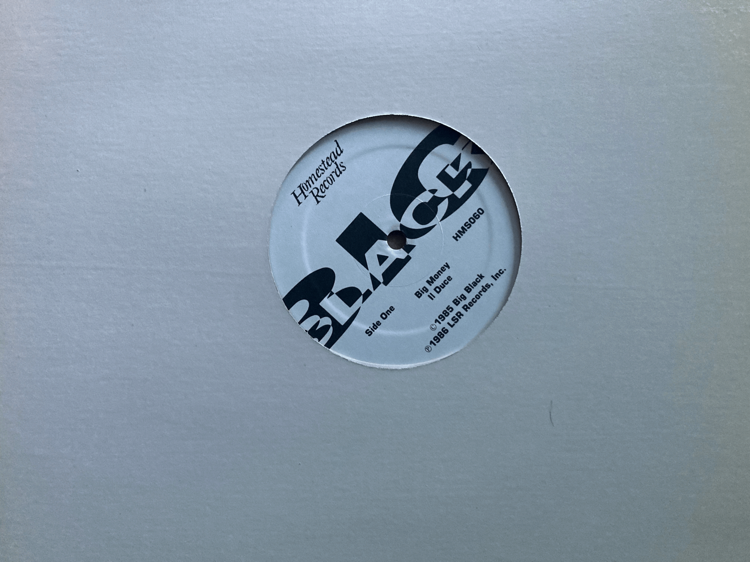 BIG BLACK "Big Money" promo-only 12" blank cover has a tear, but sheesh..