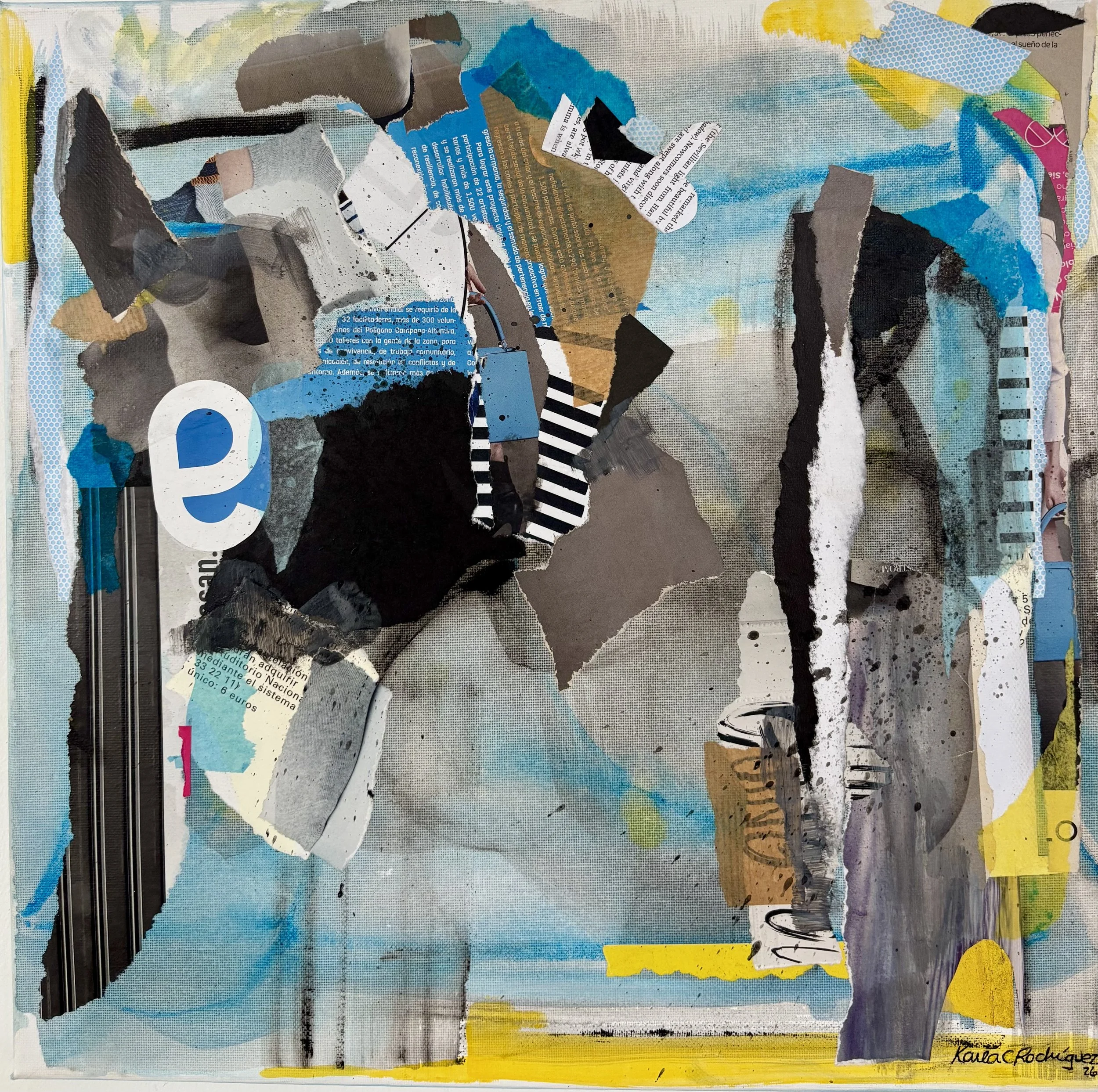 Mas CK que YM
Técnica: Collage sobre tela (acrílico, papel)
Año: 2026
40 x 40 cm
