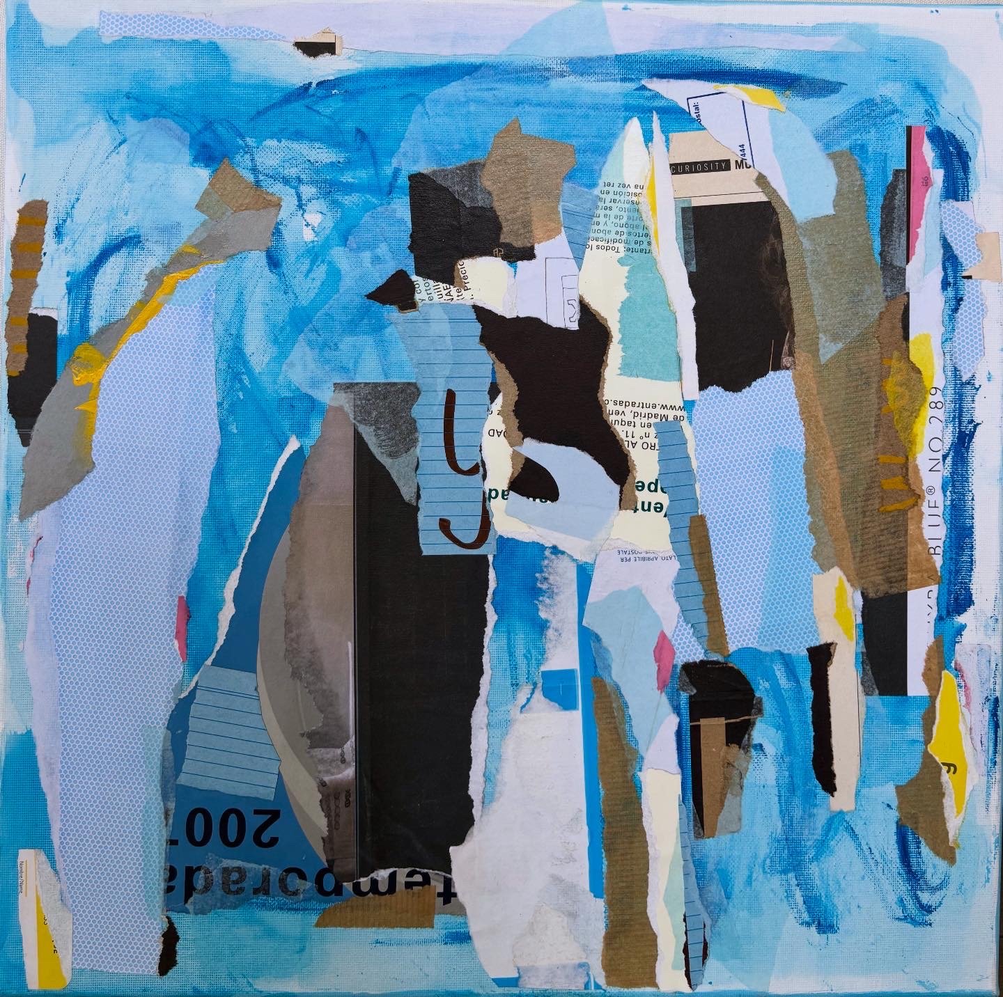 More C & K than M & Y .
Technique: Collage on canvas (acrylic, paper)
Year: 2026
40 x 40 cm