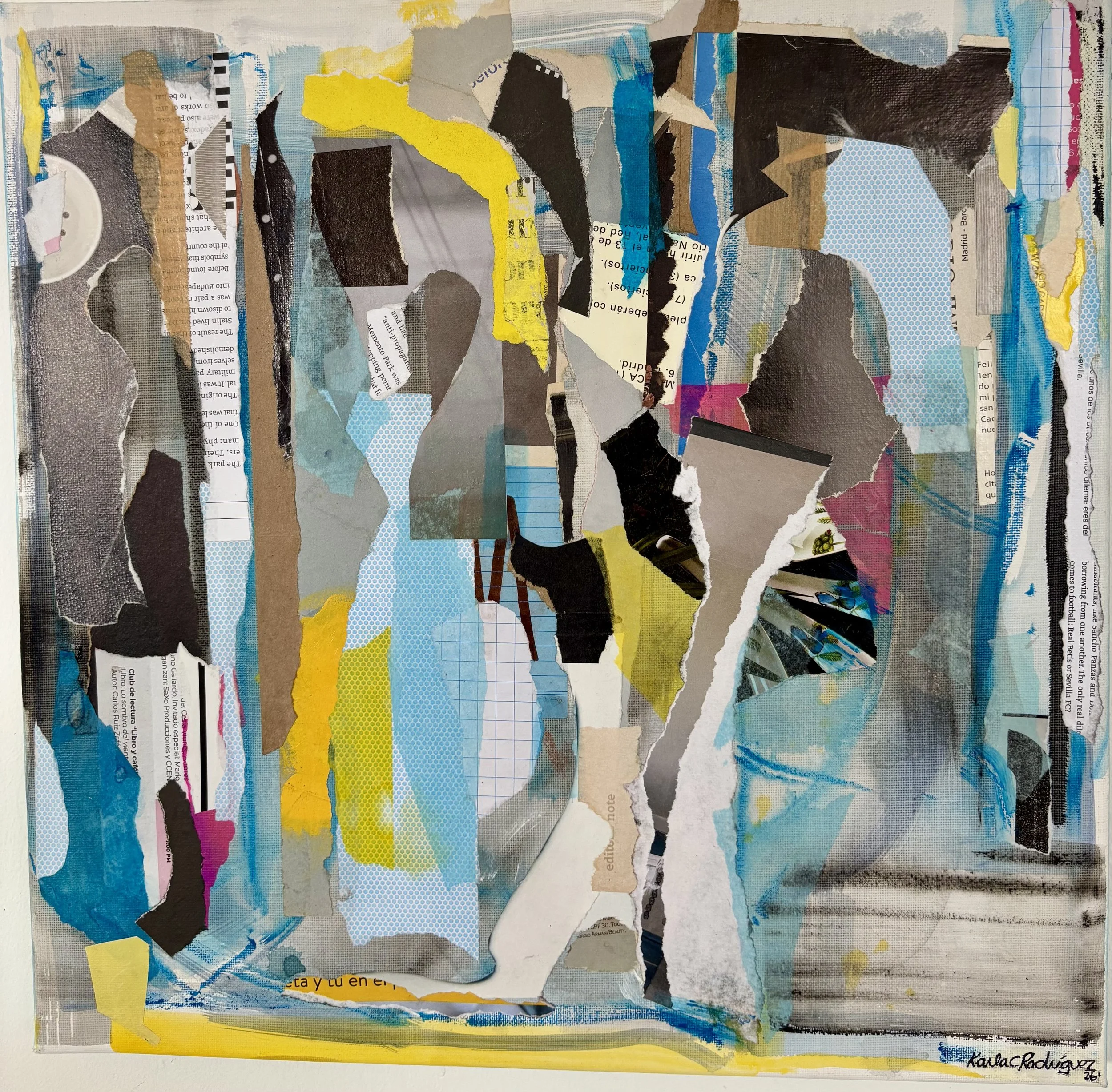 More CYK than M.
Technique: Collage on canvas (acrylic, paper)
Year: 2026
40 x 40 cm