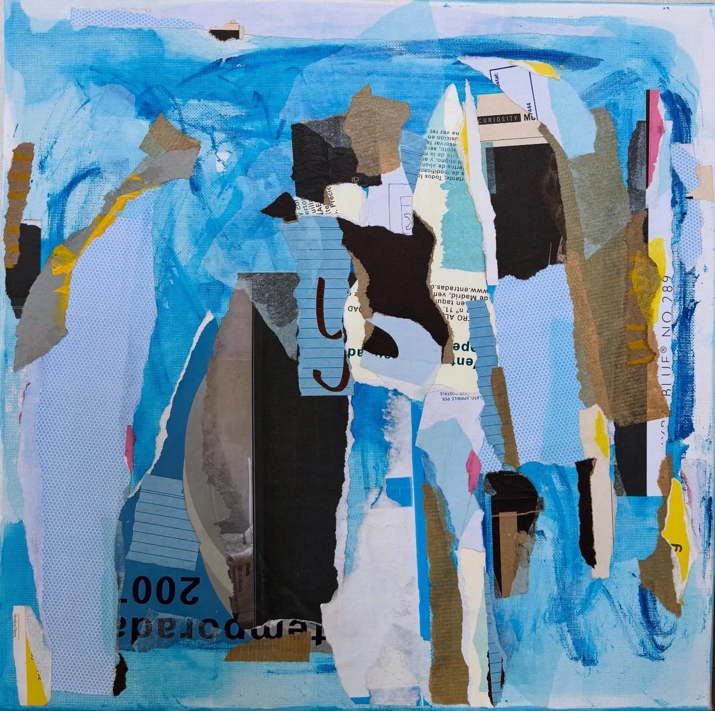 Mas C y K que M y Y
Técnica: Collage sobre tela (acrílico, papel)
Año: 2026
40 x 40 cm