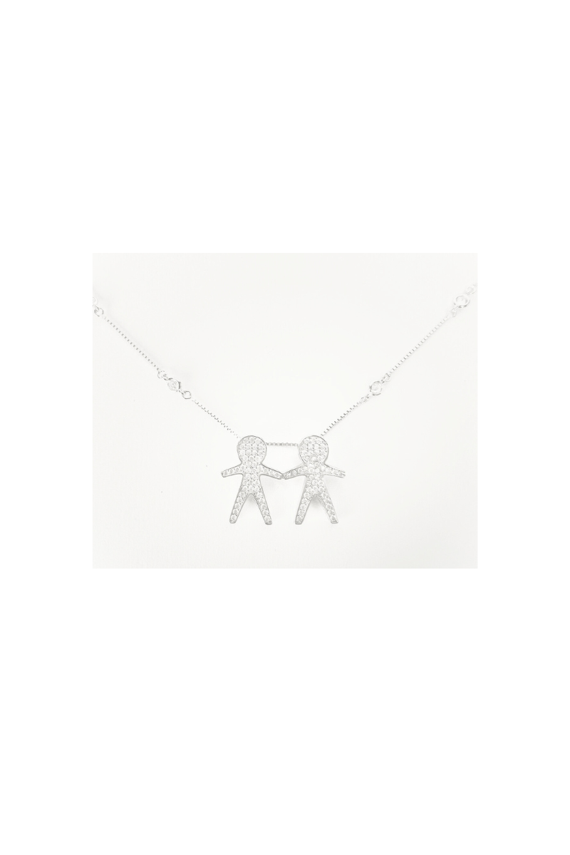 Colar Dois Meninos Cravejados