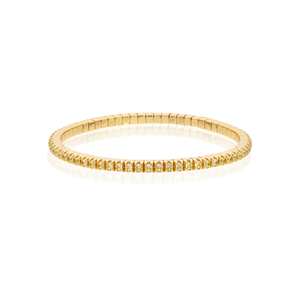 Pulseira riviera stretch com banho de ouro 18k