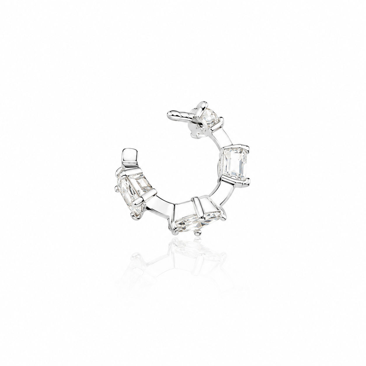 Piercing quatro cristais em prata925