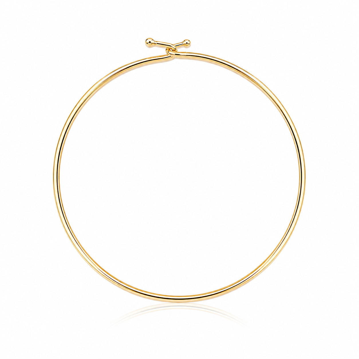 Bracelete fino com fecho torcido em banho de ouro 18K