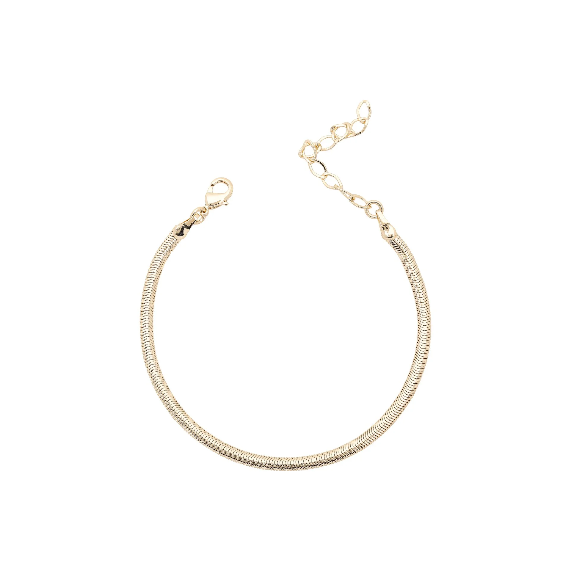 Pulseira malha flat fio alemão no banho de ouro 18K