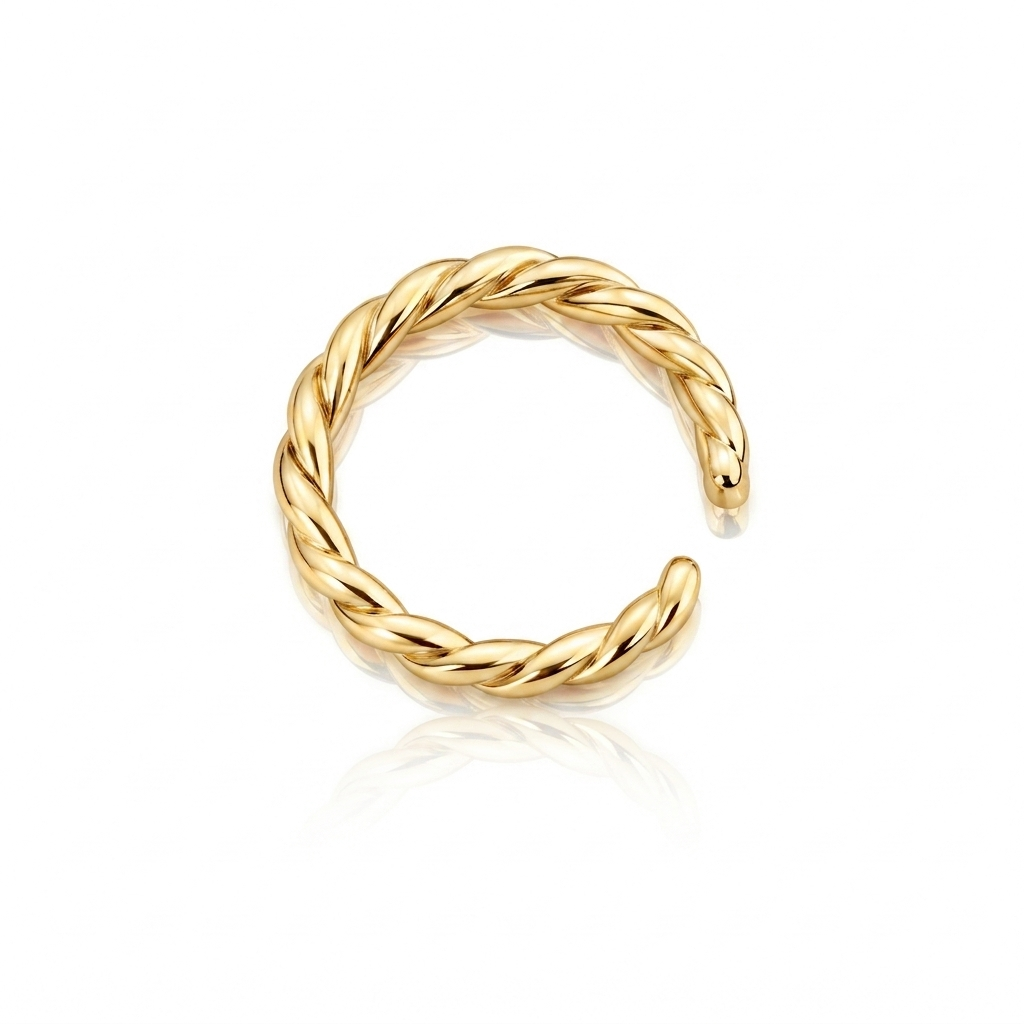Anel falange ajustável no banho de ouro 18K