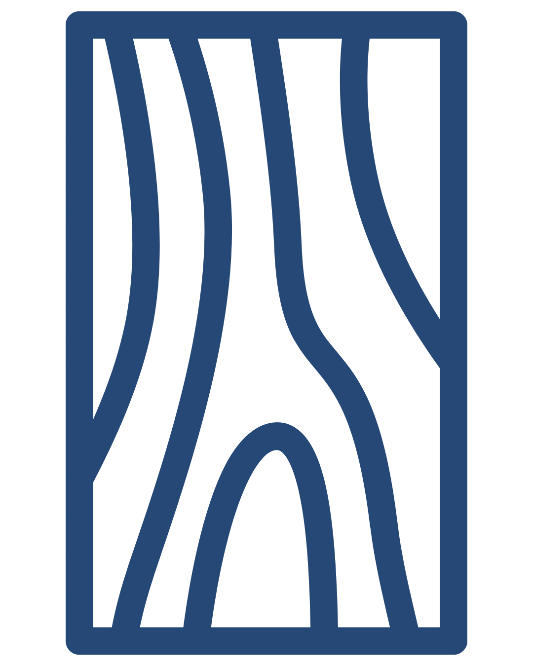 Design of dark blue and black patterned wood grain on a rectangle background.