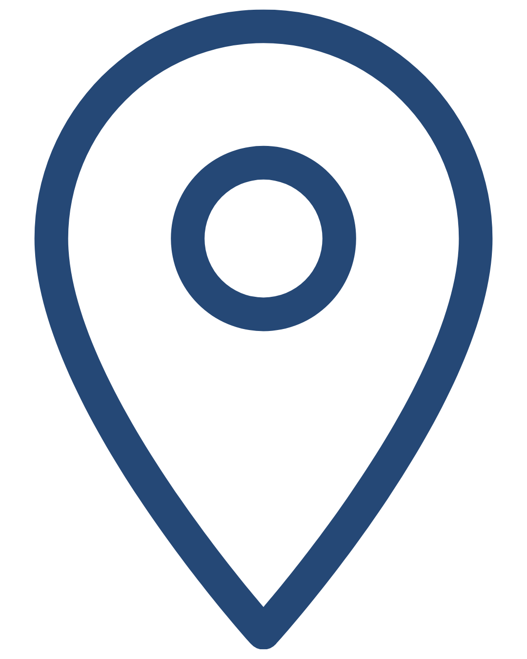 A blue map pin icon symbolizing location or navigation.