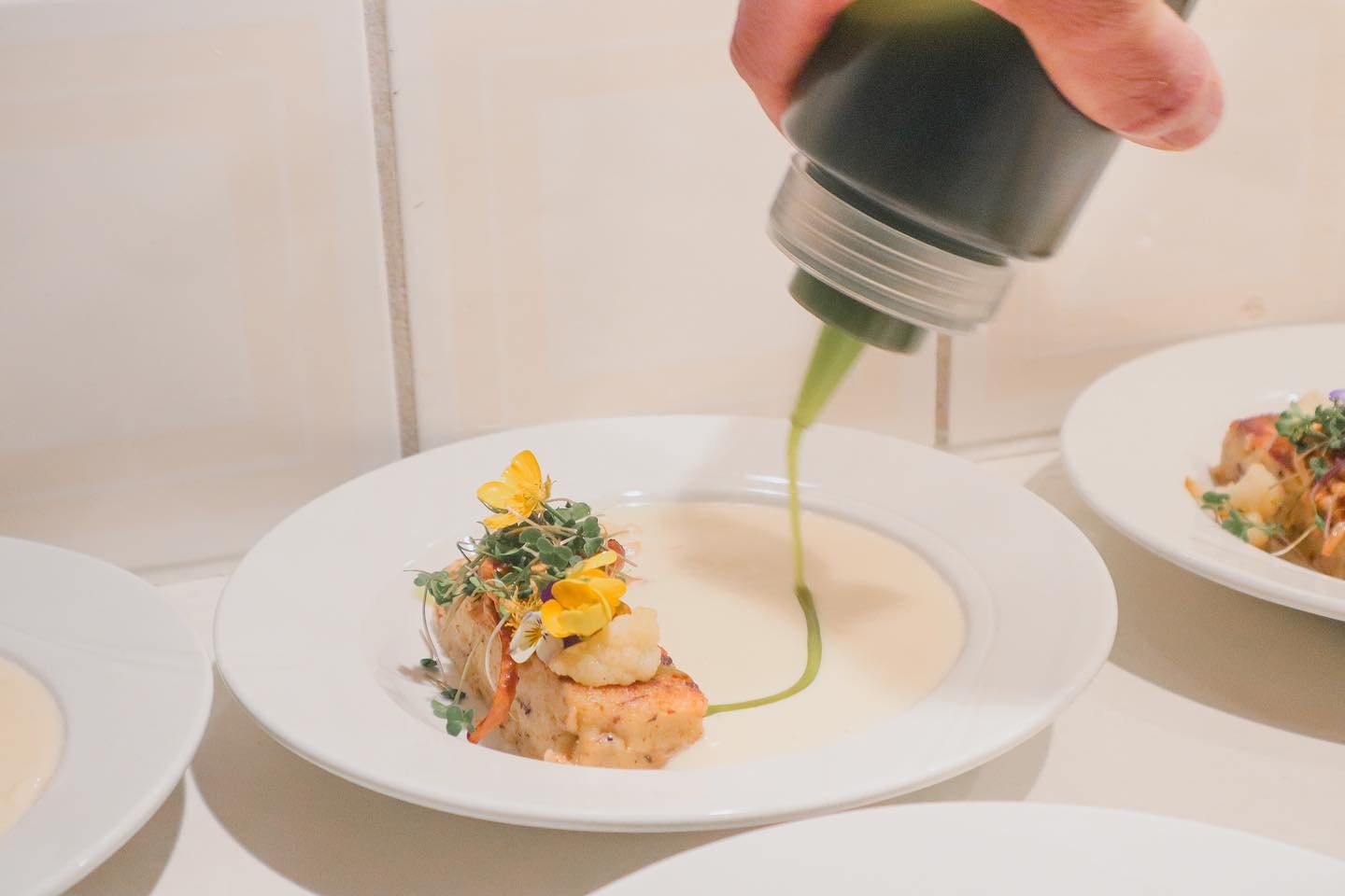 Private event at @huso.lodge  Gnocchi alla romana, truffle , shiitake, smoked cauliflower soup.  60 days dry age entrec&ocirc;te, celery root pur&eacute;e, butter carrot, b&eacute;arnaise foam.  Photo @tri_jborges