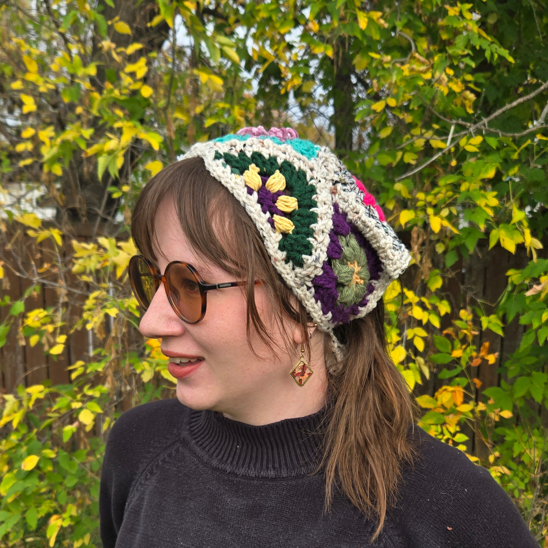 Crochet Wildflower Mosaic Headband
