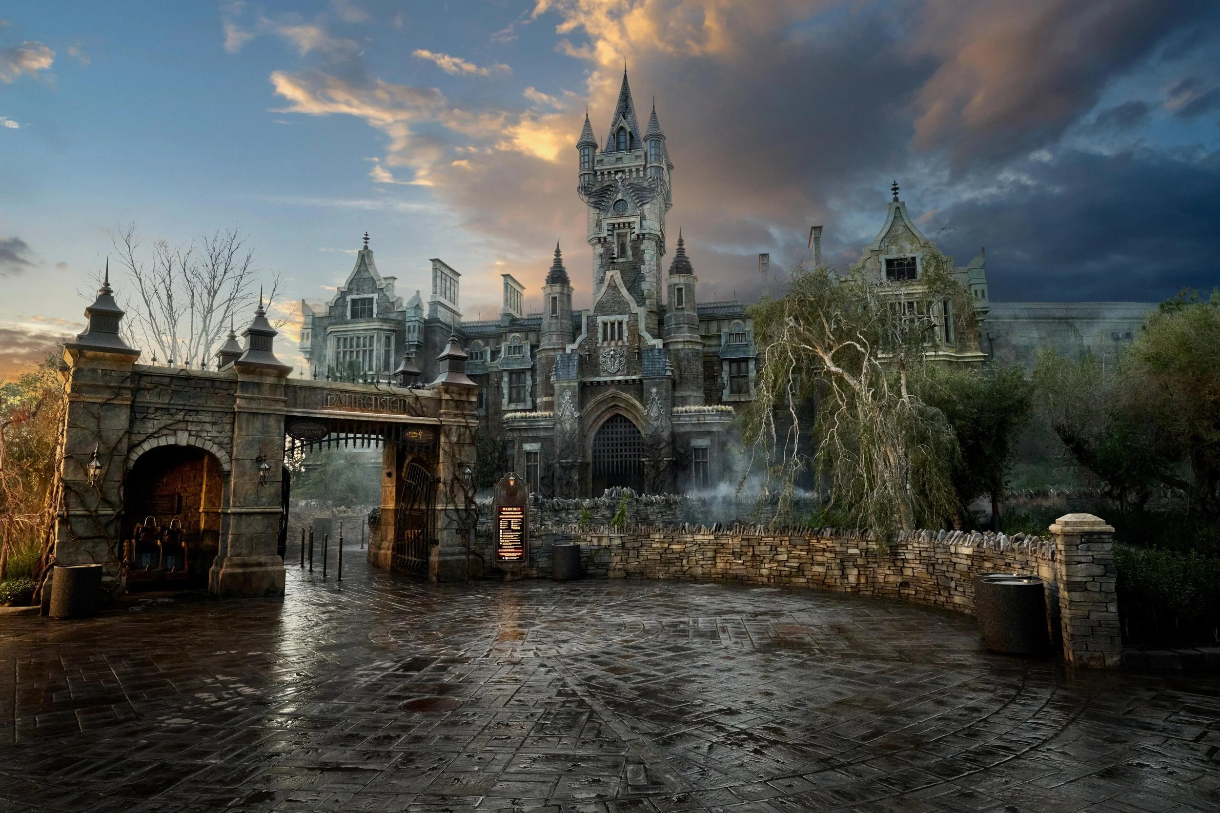 Dr. Frankenstein's castle in Darkmoor at Universal Epic Universe