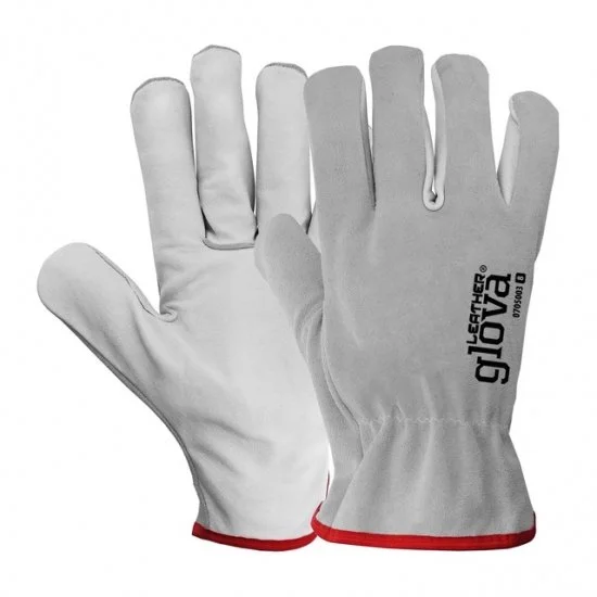 Gants de chef cuir mixte gris