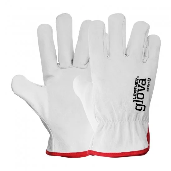 Gants boss en cuir de vachette gris