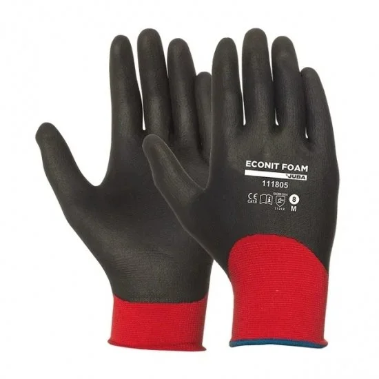 Gants en nylon et lycra avec revêtement en mousse de nitrile