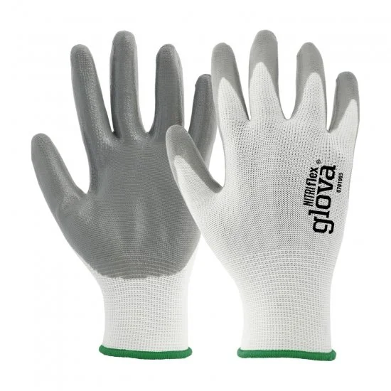 Gants en polyester avec enduction nitrile gris