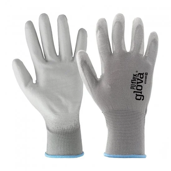 Gants en polyester avec enduction polyuréthane gris
