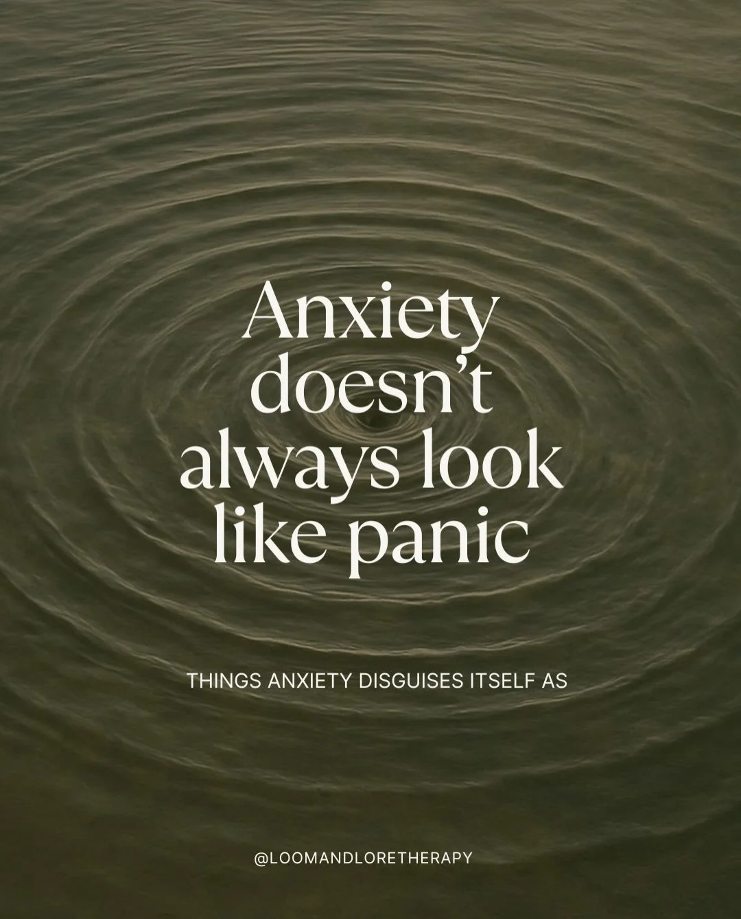Anxiety isn&rsquo;t only feelings of panic, sometimes it looks like something completely different 🌀