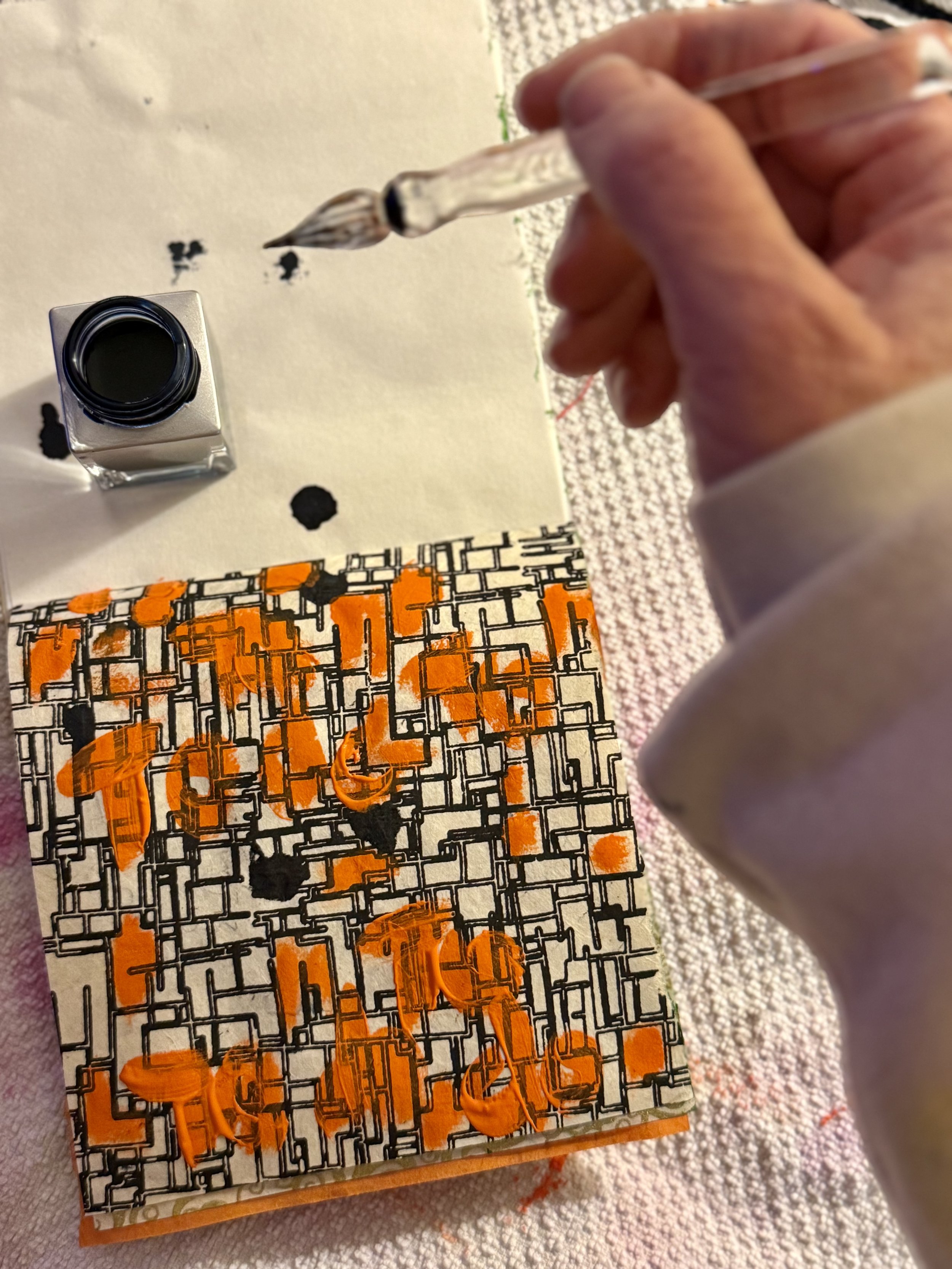 Ink mark making in my Make your Mark journal. 