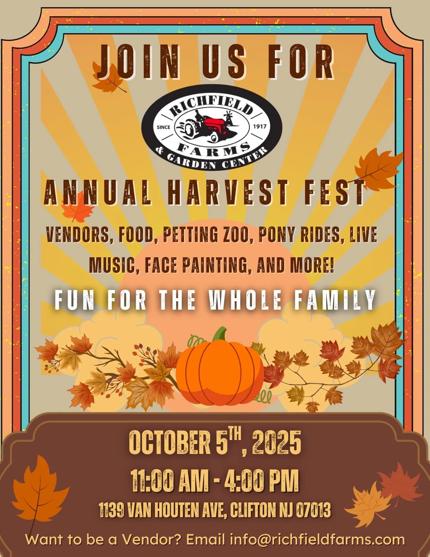 We hope to see you there! 🎃 

#clifton #nj #farm #localfarm #harvestfest #fall #autumn #montclair #bloomfield #farmersmarket