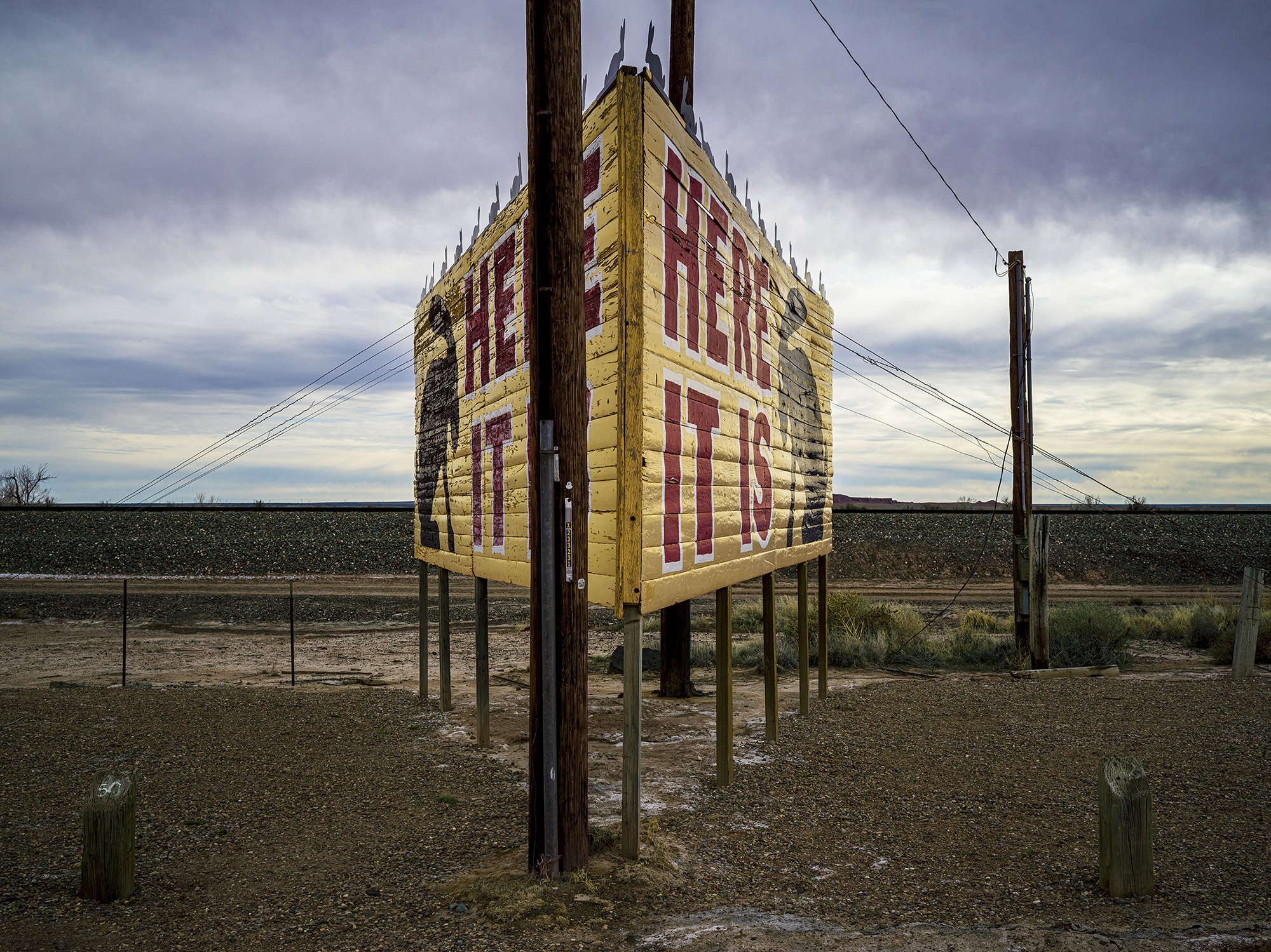 “Here It Is” sign at Jackrabbit Trading Post. Jackrabbit, Arizona. 2020.