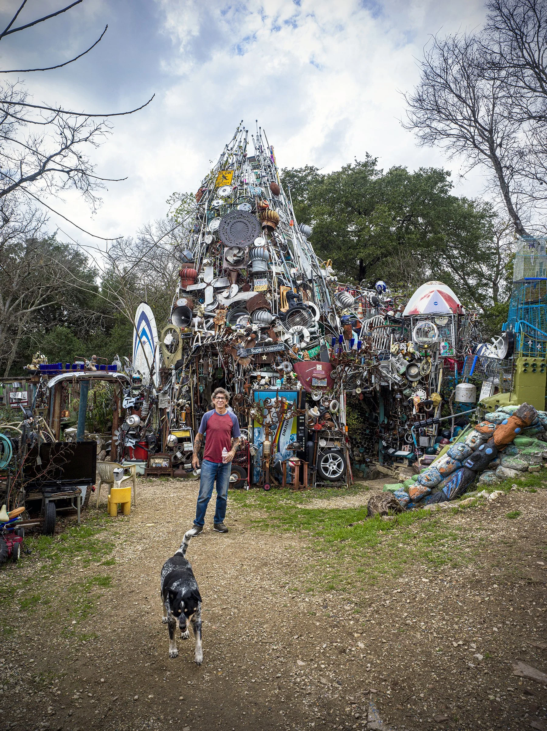 Vince Hannemann, creator of the “Cathedral of Junk.” Austin, Texas. 2020.