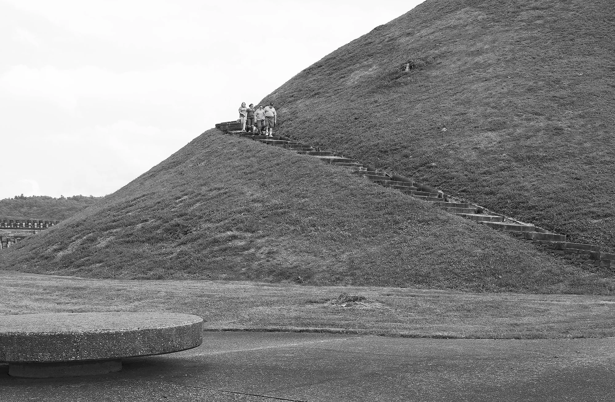 Family descending Grave Creek Mound. Moundville, West Virginia. 2016.