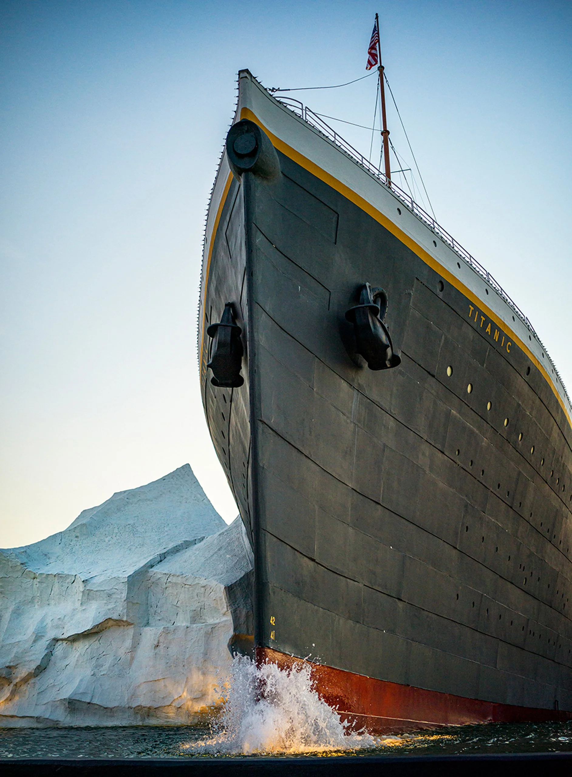 Imitation Titanic bow hitting an iceberg. Pigeon Forge, Tennessee. 2019.