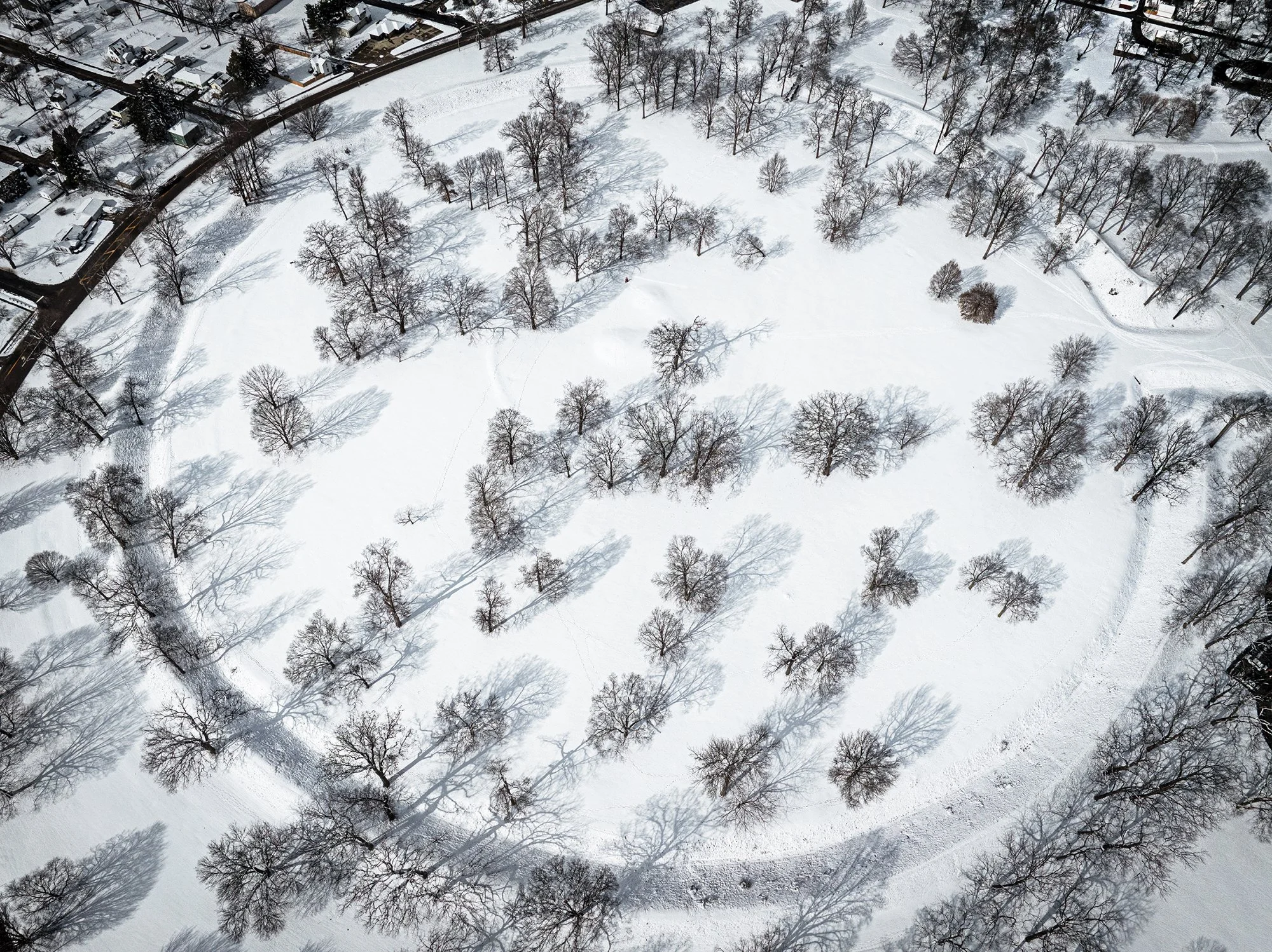 Great Circle Earthworks, viewed from a drone. Heath, Ohio. 2024.