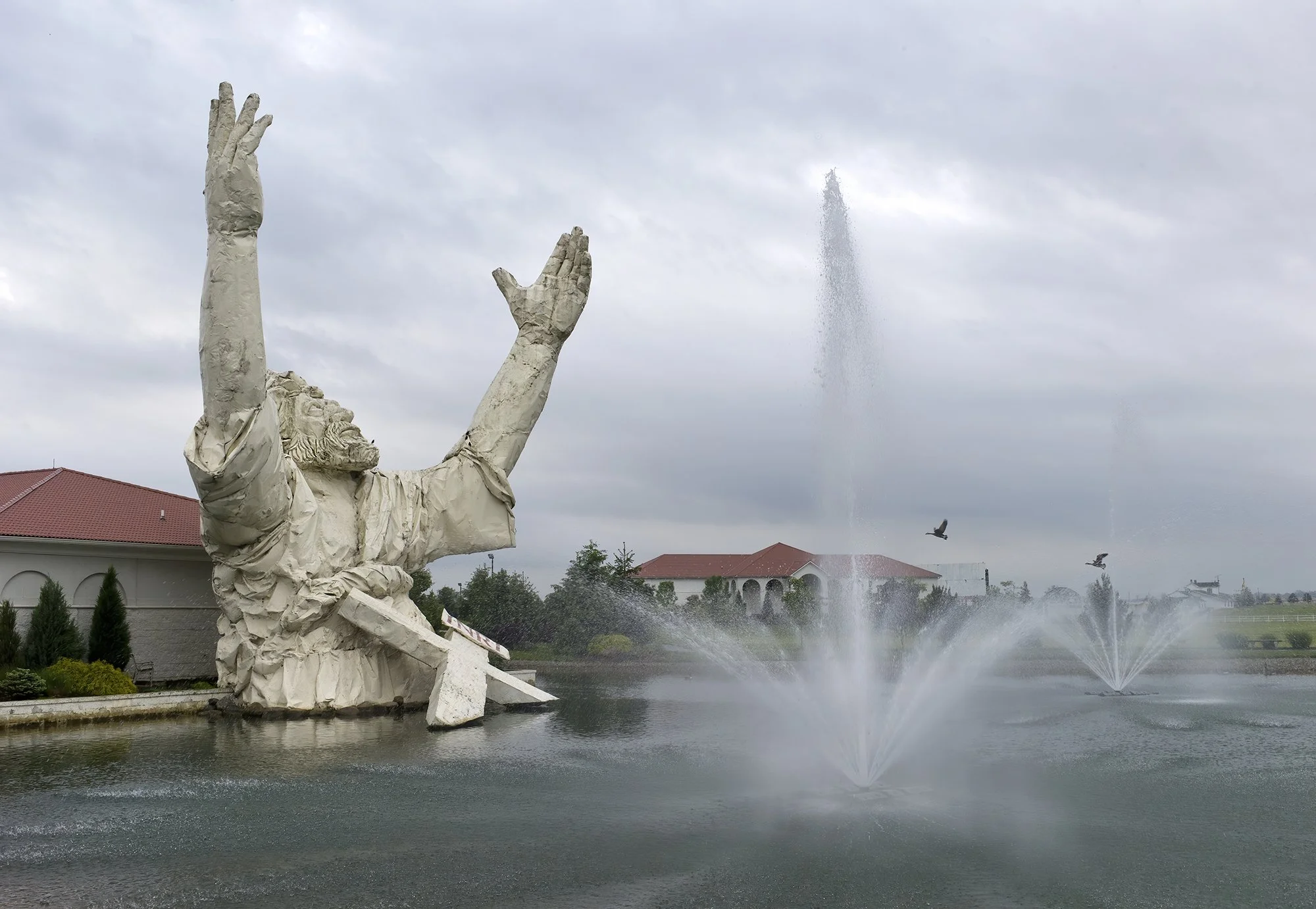 Jesus and a flock of geese, Solid Rock Church, Monroe. 2010.