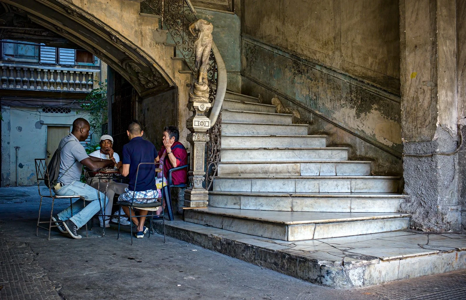 Marble staircase, LaGuarida building, Concordia Street, Centro, Havana.