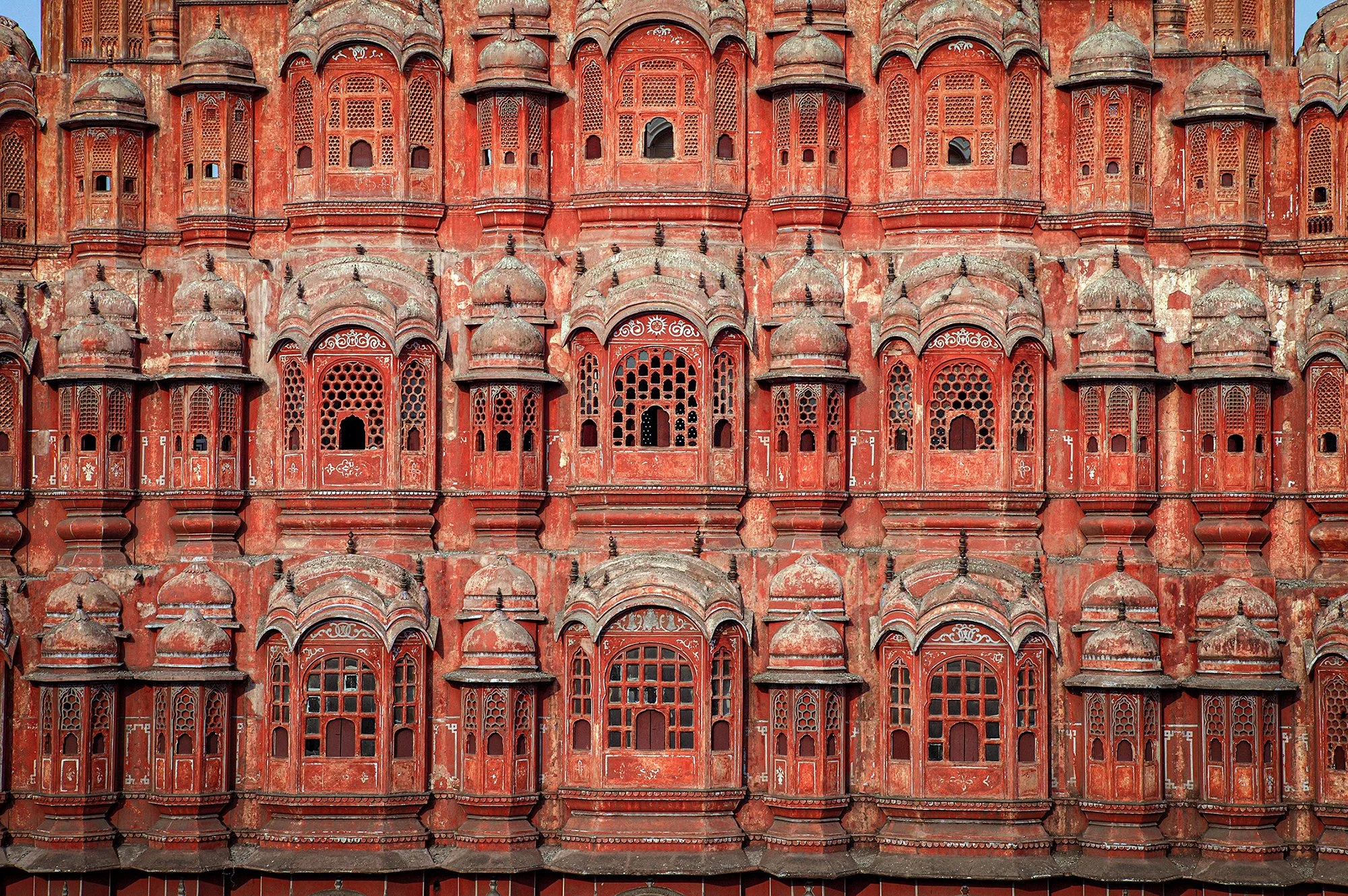 Exterior view, Hawa Mahal Palace. Jaipur.