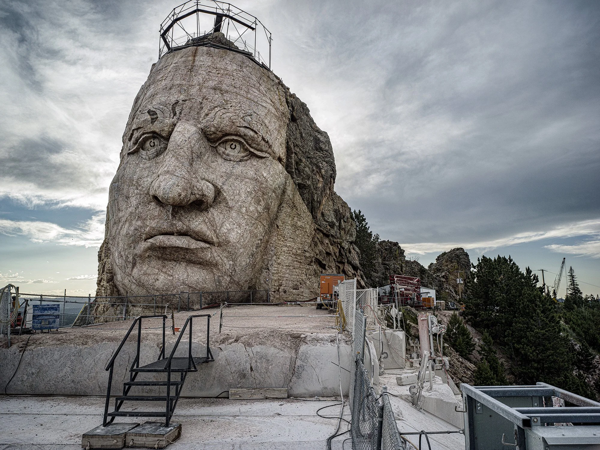 Face, 70 ft. high, Crazy Horse sculpture. Custer, South Dakota. 2020.