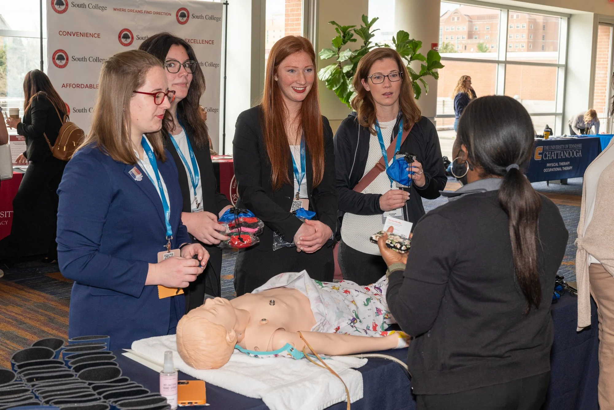 HOSA student members participate in an interactive demonstration at the College and Career Fair.
