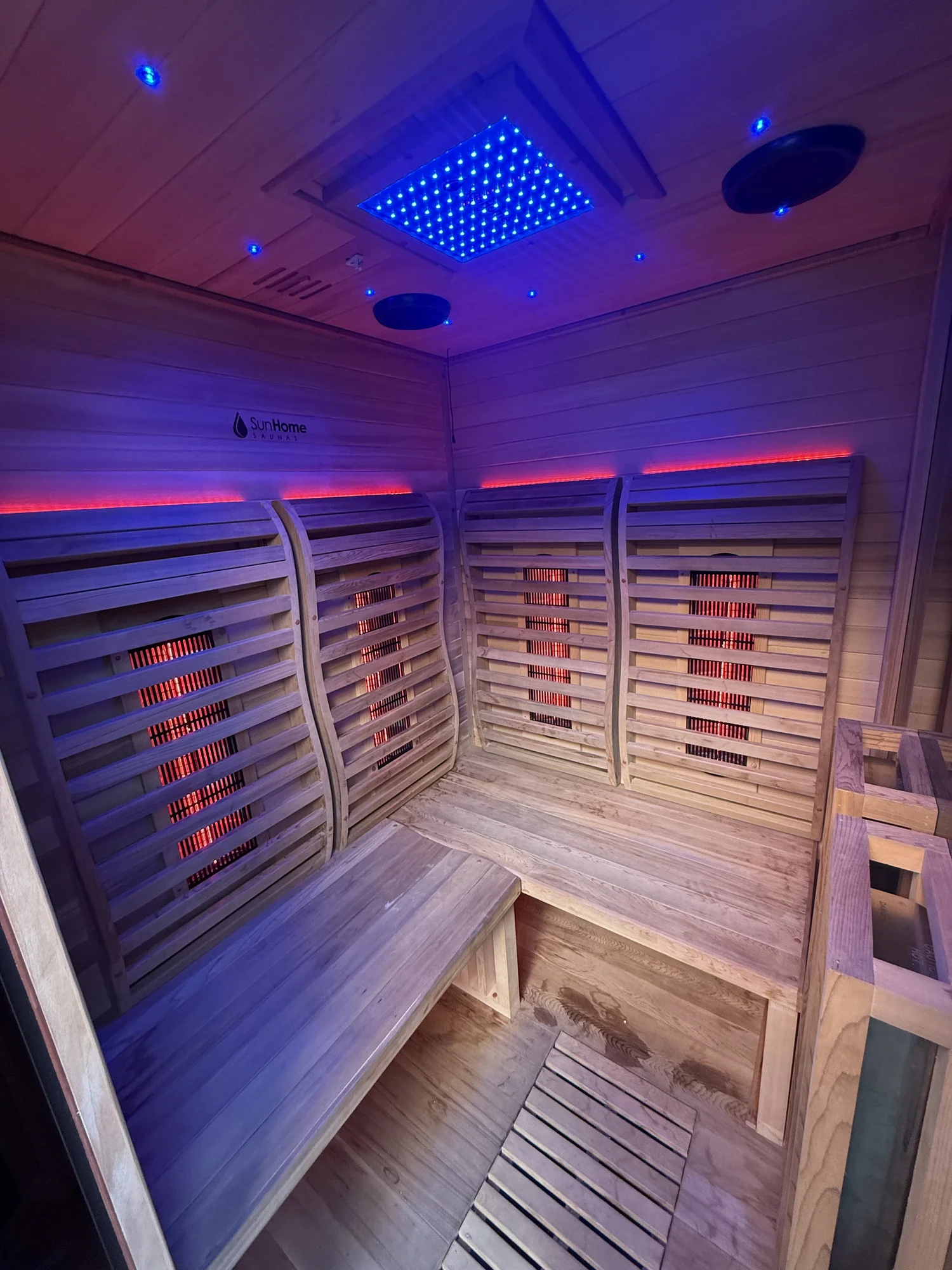 Infrared sauna interior