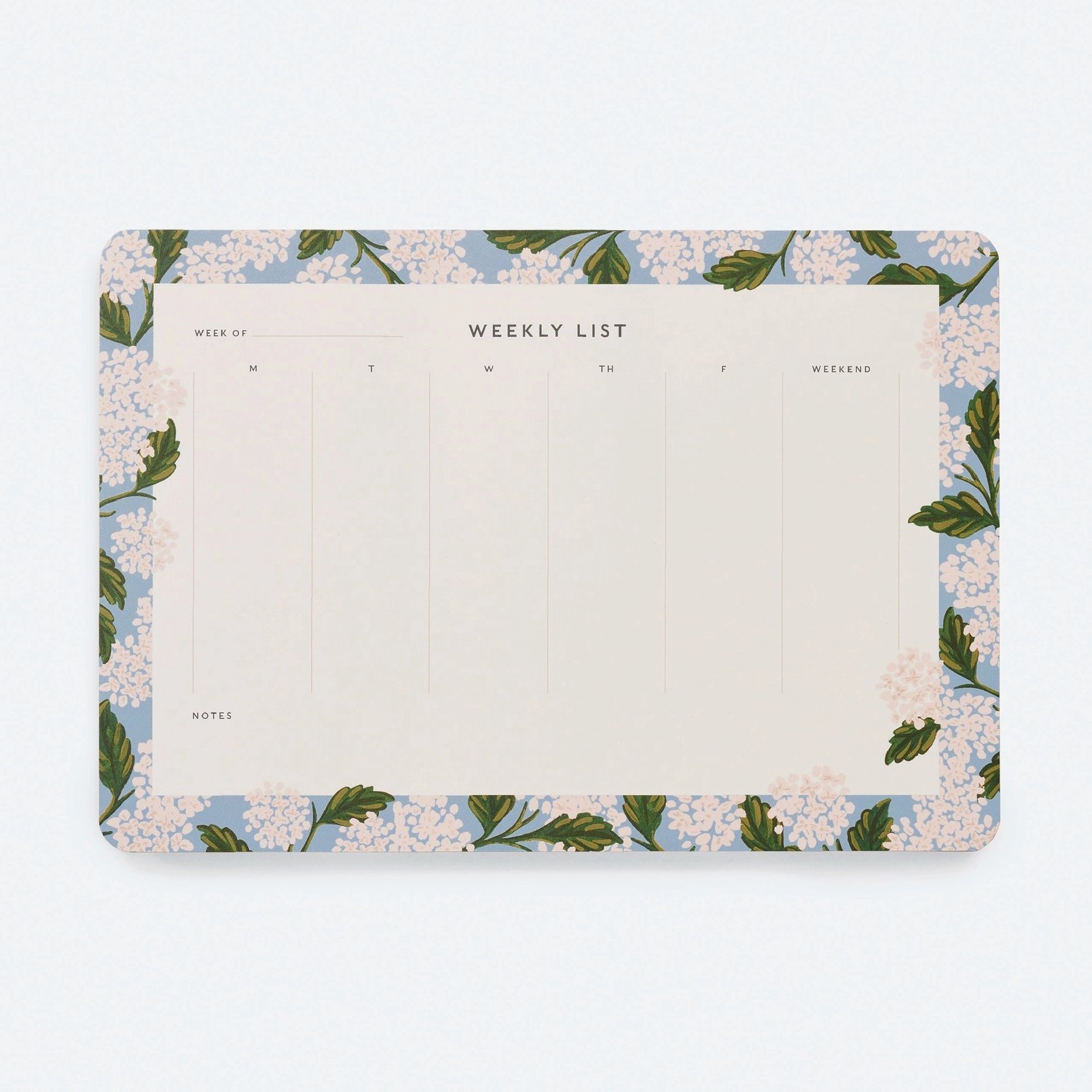 Hydrangea Weekly Desk Pad