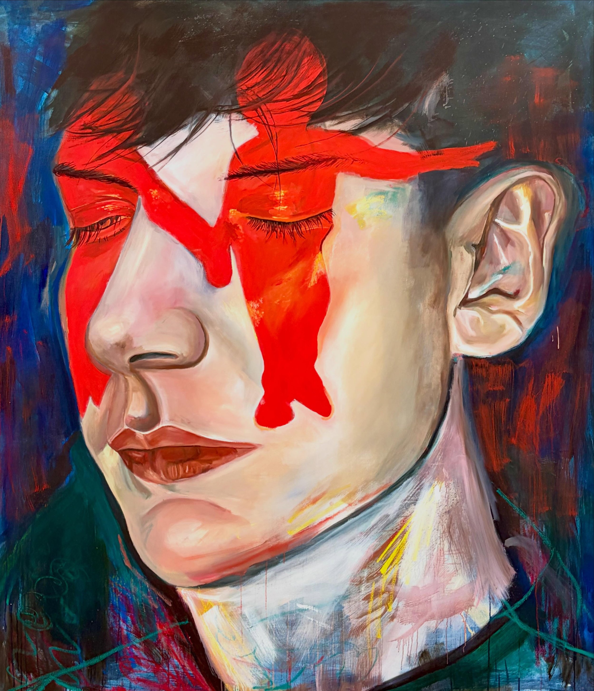 Imprint
230cm x 200cm 

Here is another piece from my degree show which is open until may 31st 10am-4pm. 

Special thanks to @mhpaints for supporting me with the highest quality pigments which were used for the brightest, high-chroma areas of my pain