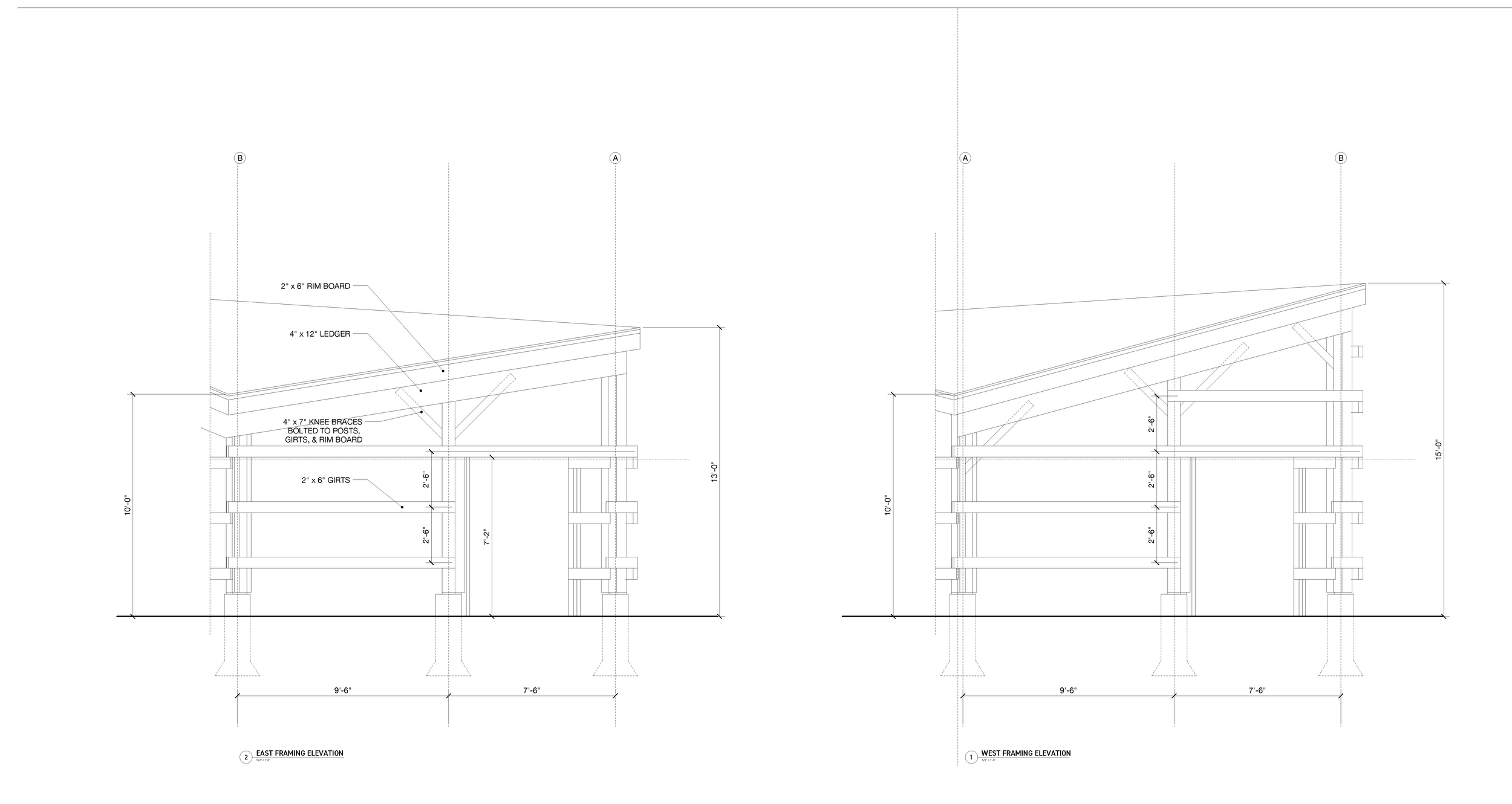 East-west framing elevation