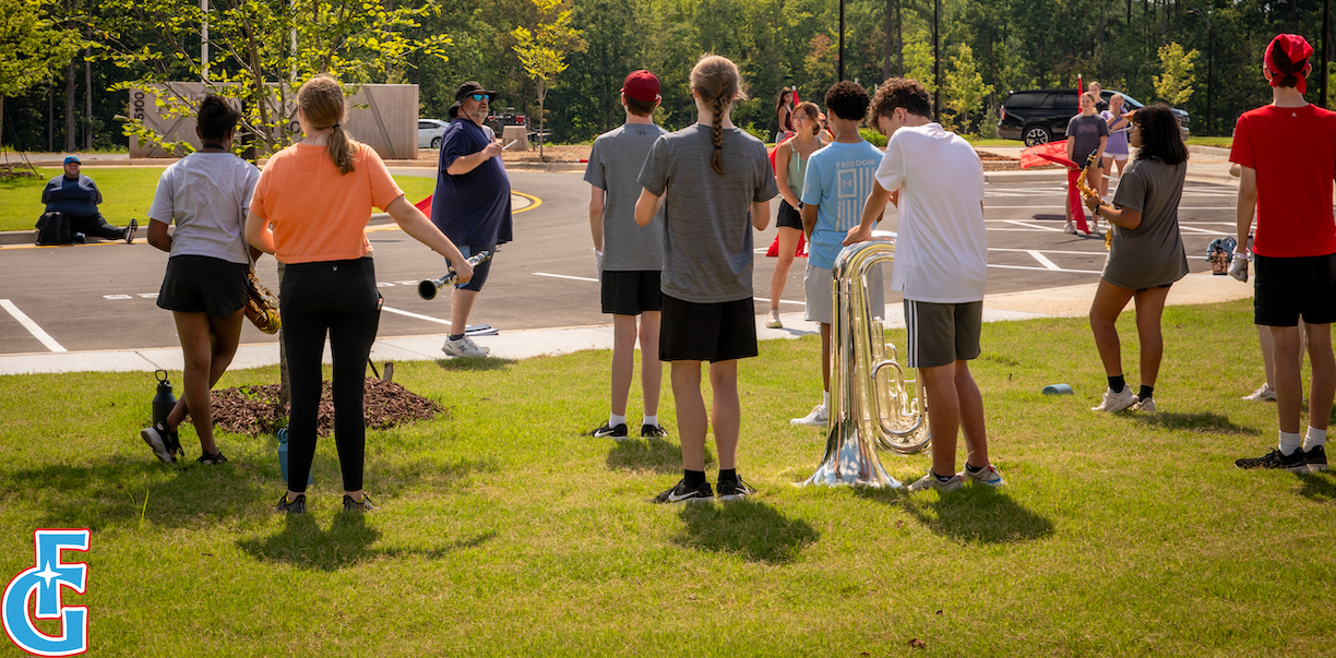 An outdoor band practice in 2025