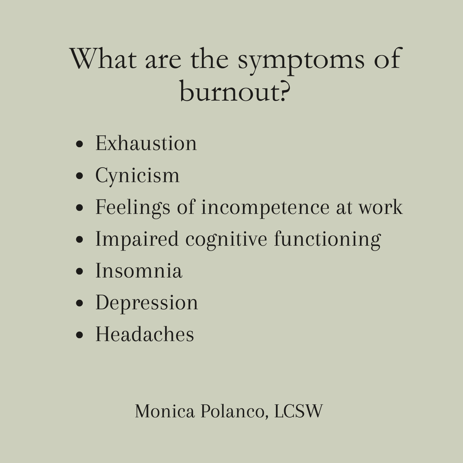 Graphic listing the symptoms of high-functioning burnout.