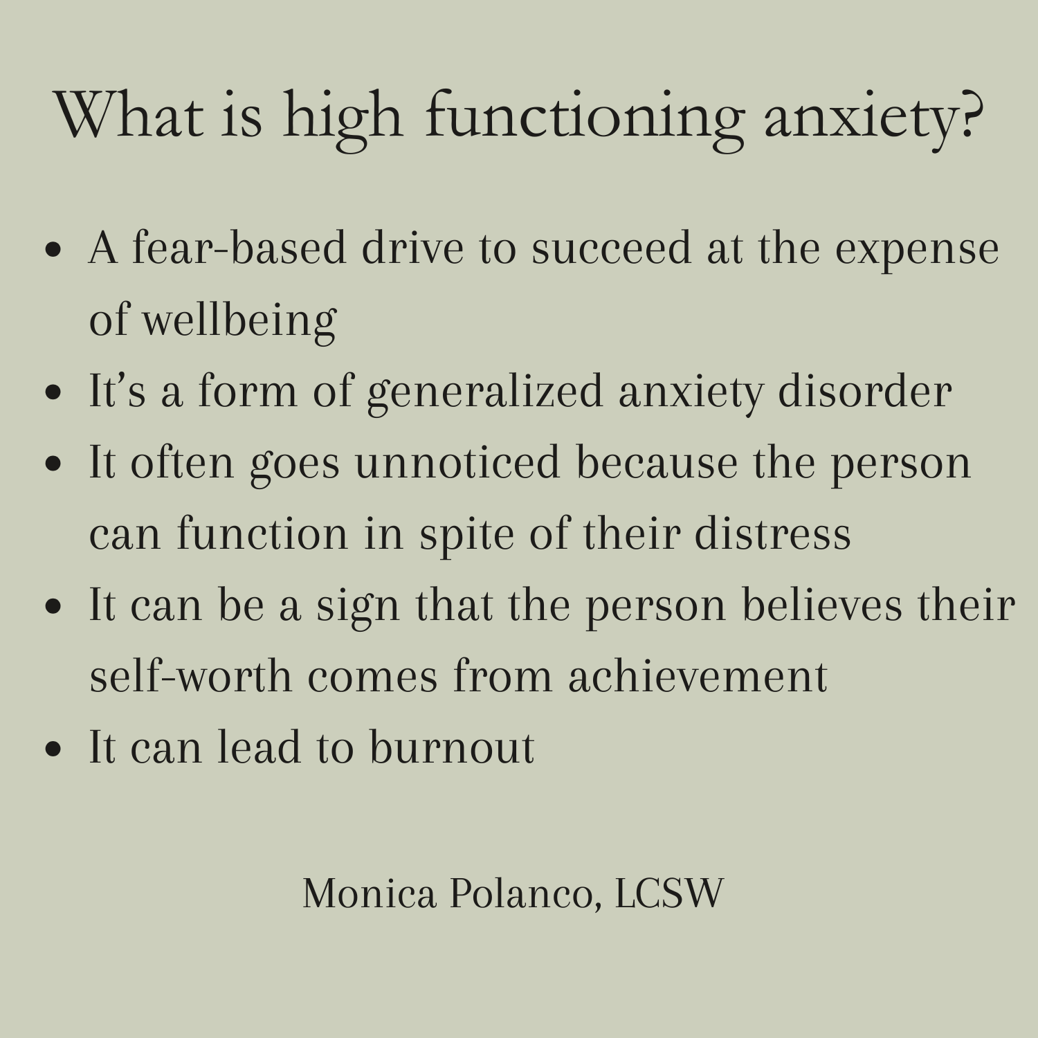 Graphic explaining high-functioning anxiety.