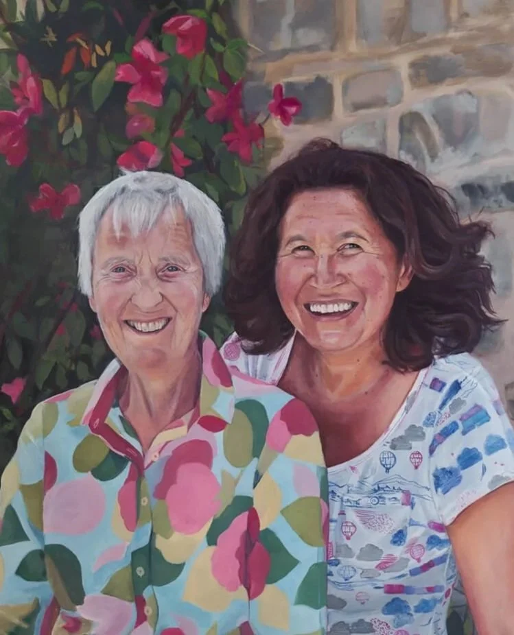 Cropped oil portrait of Anne and Susie