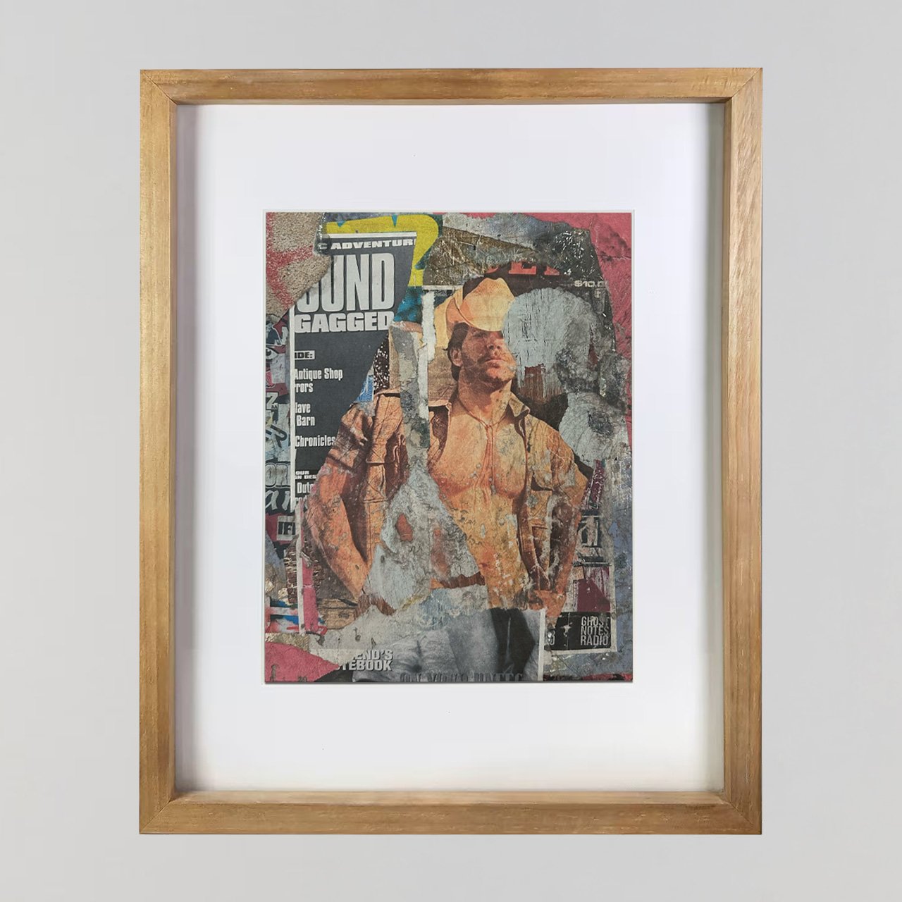 An contemporary mixed media collage by Joshua Jenkins of gay masculine themes inspired by urban decay.