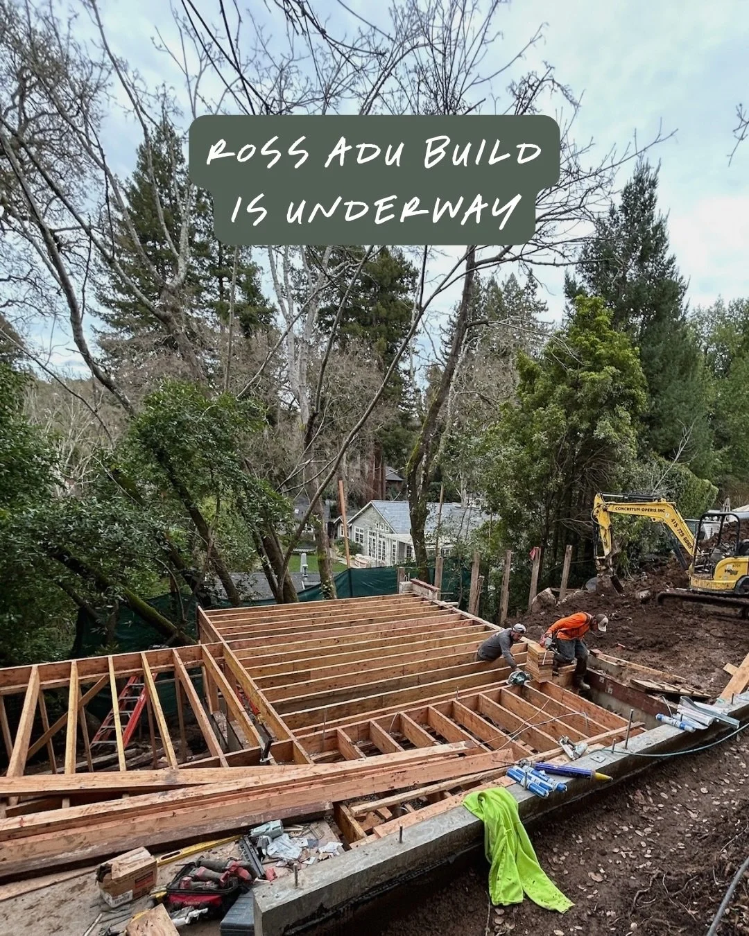 Ross | ADU Framing officially underway.

🔹 Structure Taking Shape - Floor joists are in, and the subfloor and walls are next. Always fun when a new structure starts to stand up.

🔹 Weather - The last bit of rain made a little mess on site, but noth