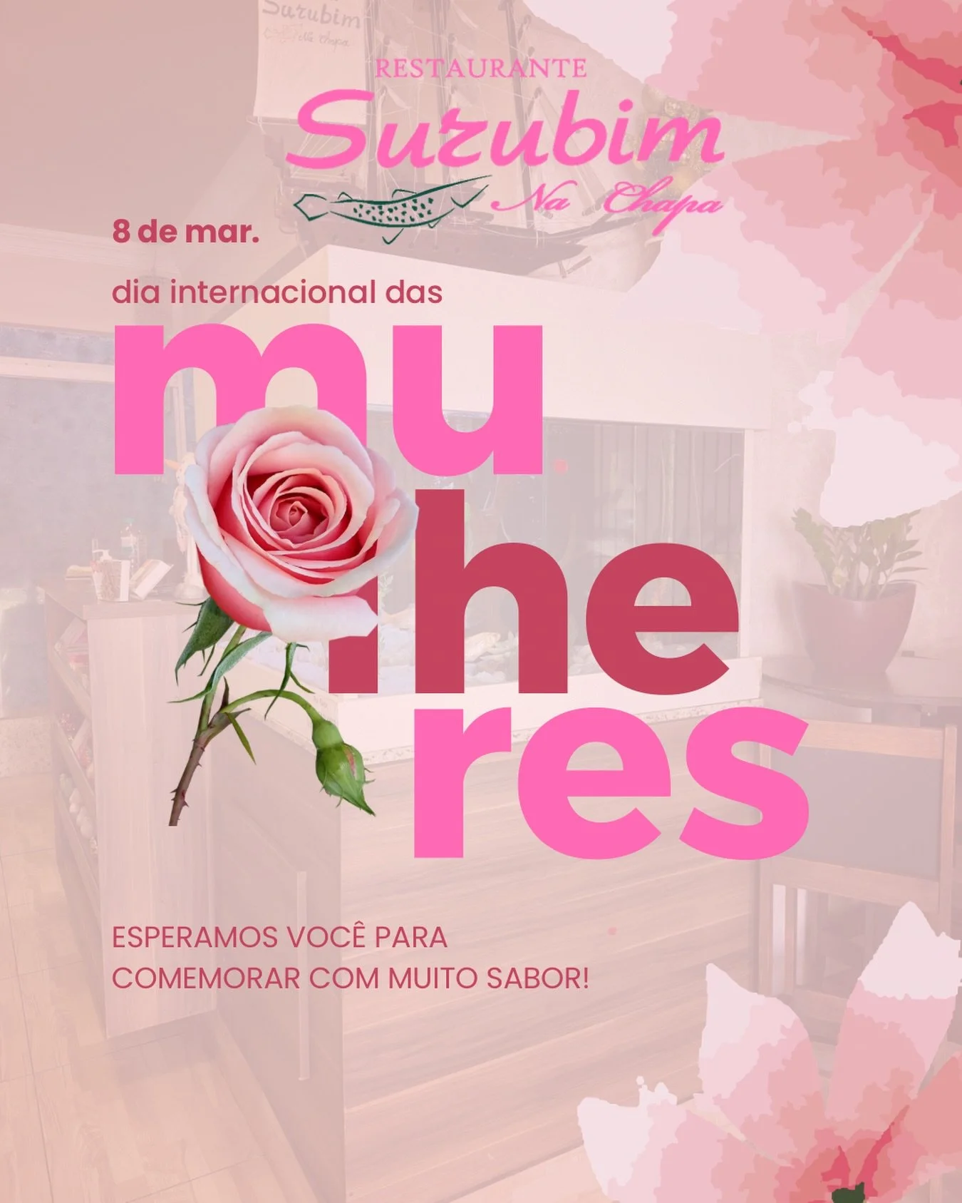 🌸 Dia das Mulheres no Surubim na Chapa 🌸

Neste Dia das Mulheres, celebre com quem faz a vida mais bonita todos os dias! 💖

Convide sua m&atilde;e, esposa, amiga ou aquela mulher especial e venha aproveitar um almo&ccedil;o delicioso aqui no Resta