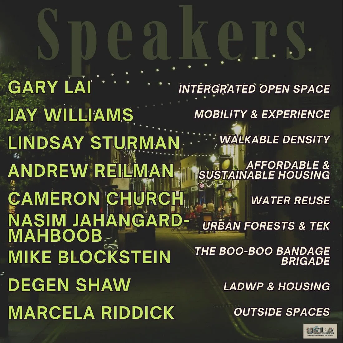 Speaker announcement &mdash; Making Space is almost here! 🌿

This Thursday, UELA kicks off Making Space, an inaugural new series bringing together thinkers, doers, and dreamers at the intersection of urbanism and environmentalism. What does it mean 